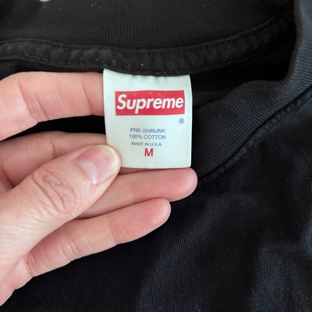 Rare Black Supreme x AssPizza Flag Graphic T-Shirt 2023 M EUC - Picture 4 of 4